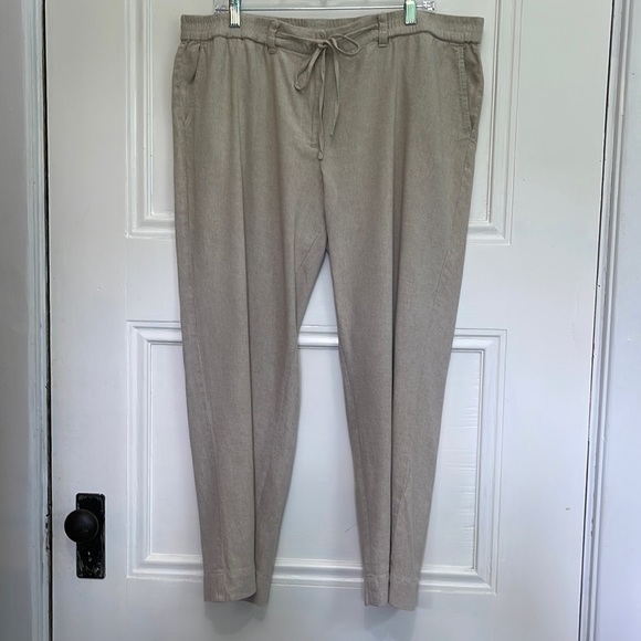 Talbots Linen Easy Drawstring Pants, Straight Leg, 16WP Petites Tan - Picture 1 of 9